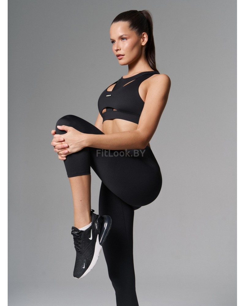 Спортивный топ-бра с фигурной вставкой U-bra NS Black 