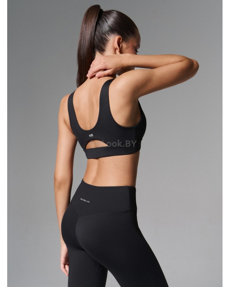 Спортивный топ-бра с фигурной вставкой U-bra NS Black 