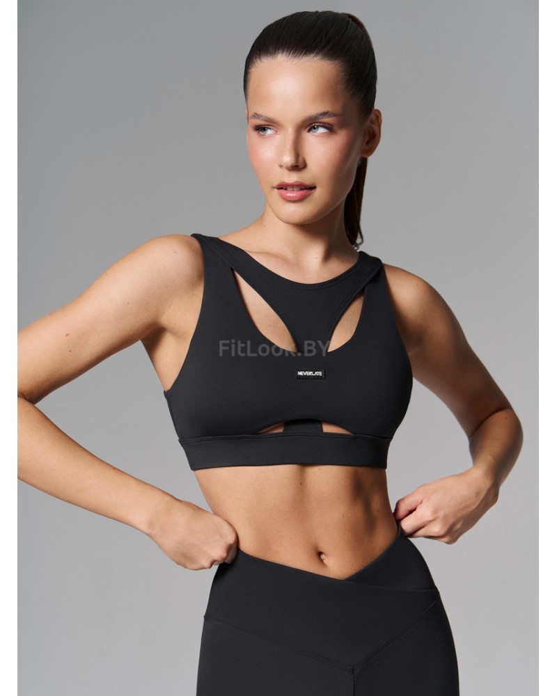 Спортивный топ-бра с фигурной вставкой U-bra NS Black 