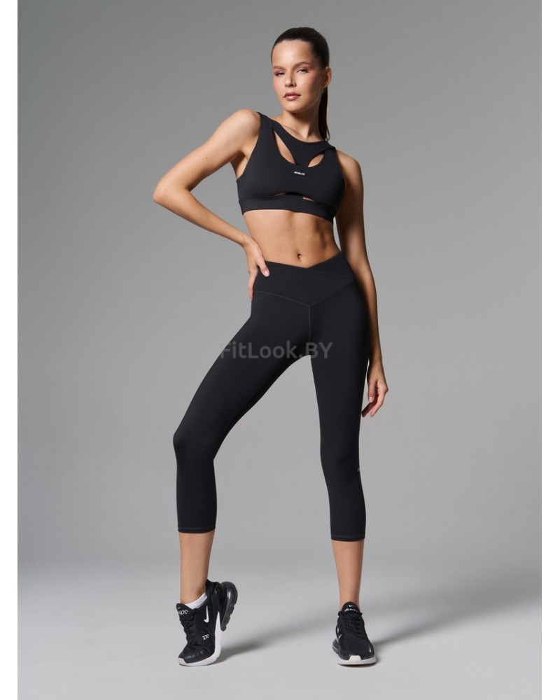 Спортивный топ-бра с фигурной вставкой U-bra NS Black 