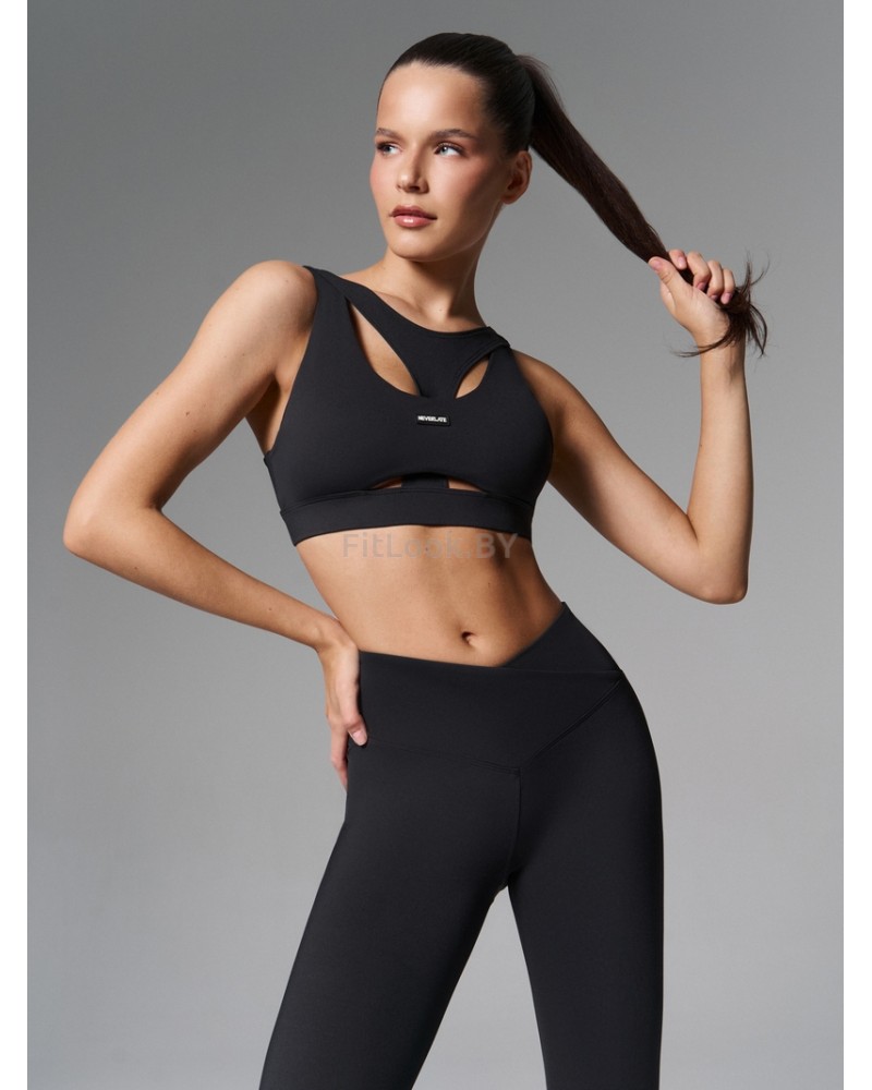 Спортивный топ-бра с фигурной вставкой U-bra NS Black 