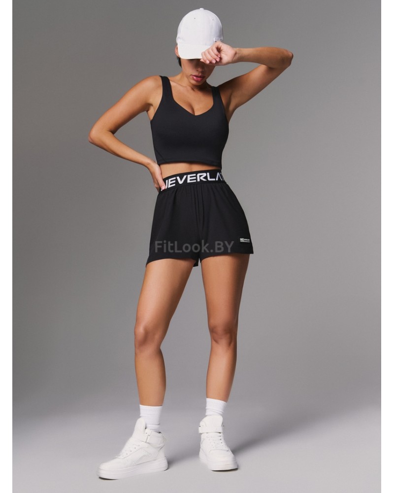 Спортивный топ-бра удлиненный Neverlate  V-BRA Long Black