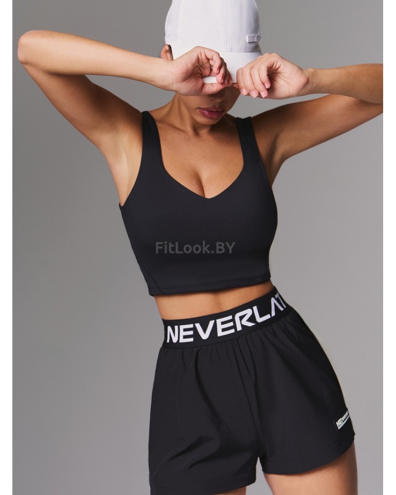 Спортивный топ-бра удлиненный Neverlate  V-BRA Long Black