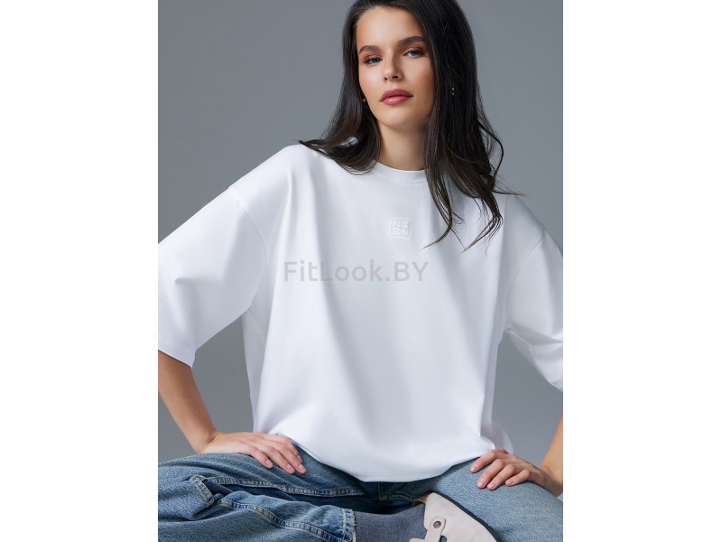 Свободная футболка Neverlate Cotton White