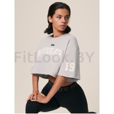 Оверсайз футболка Neverlate 19 Crop Grey