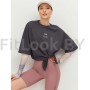 Футболка свободного силуэта ACTIVE SPORT create yourself с разрезом (графит)