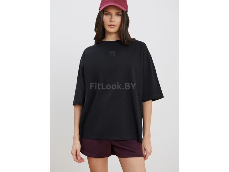 Свободная футболка Neverlate Cotton Black