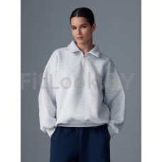 Свитшот-поло NEVERLATE Zip Grey Melange