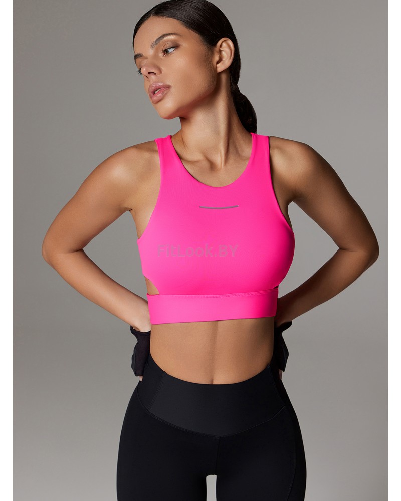 Спортивный топ-бра со средней поддержкой и вставными чашками