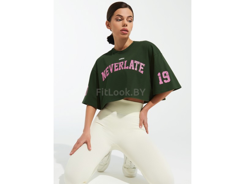 Оверсайз футболка Neverlate 19 Crop Khaki