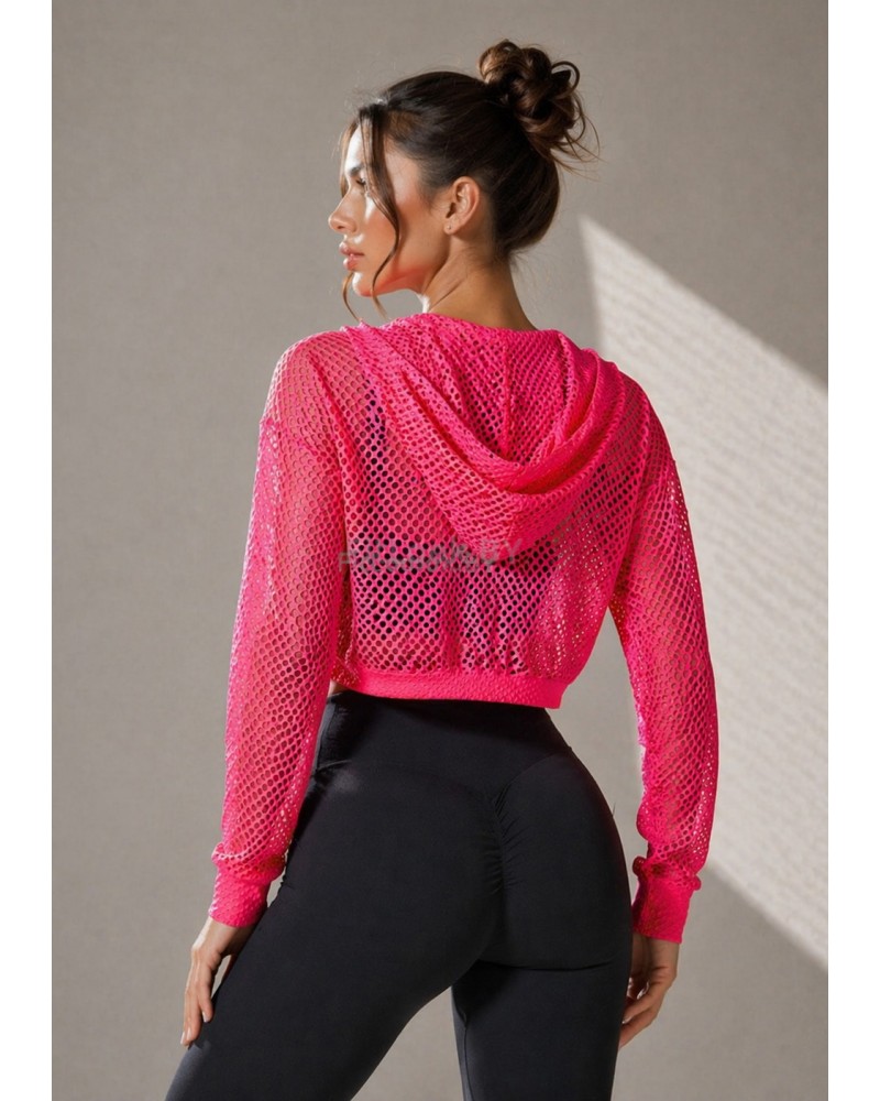 Бомбер из перфорированной сетки Perfo Pink