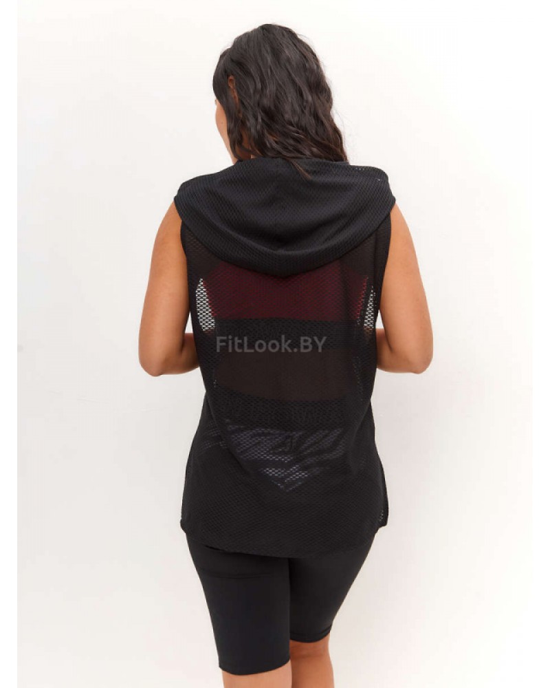 Майка сетка ROWAN CAPE Black с капюшоном 