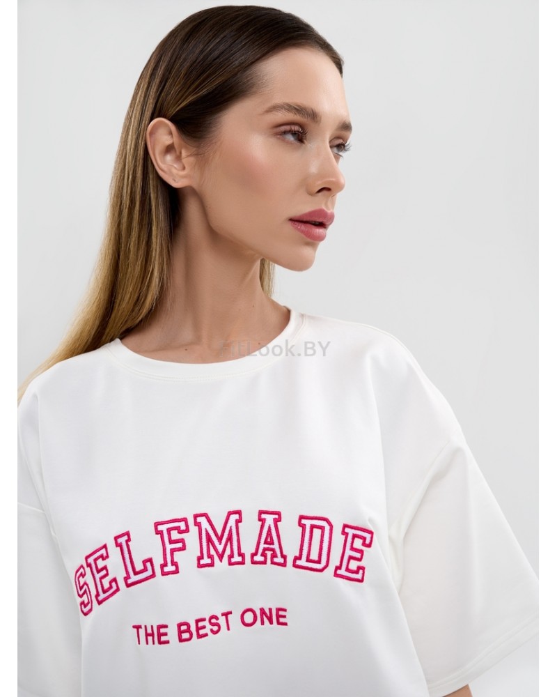 Футболка Bona Fashion: OVERSIZE T- shirt Selfmade "White"