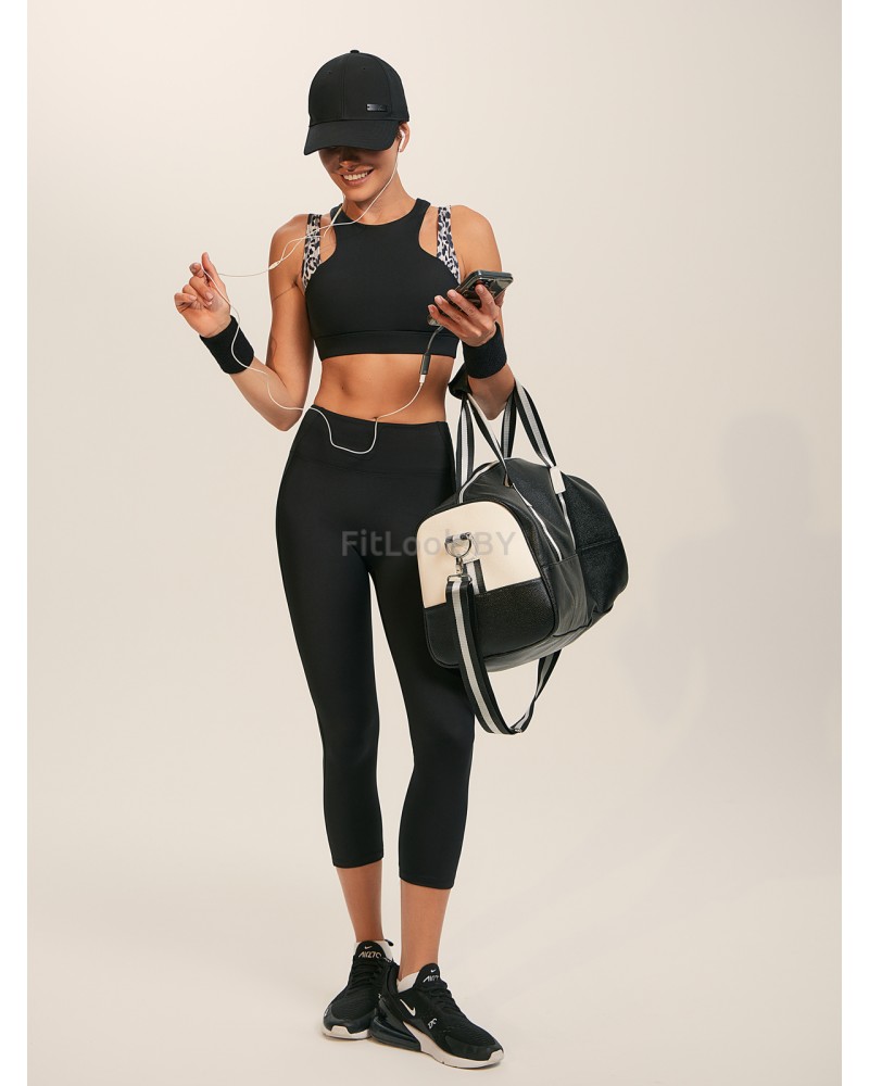 Леггинсы 7/8 с широким поясом