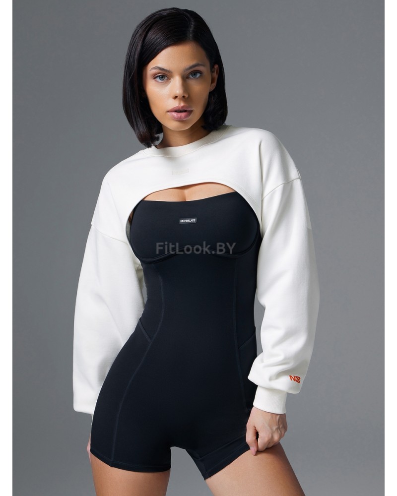 Свитшот NEVERLATE ультра кроп с удлиненной спиной и спущенной линией плеча 