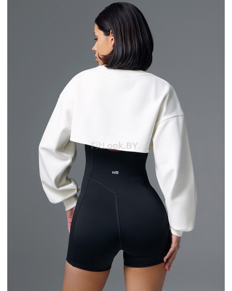 Свитшот NEVERLATE ультра кроп с удлиненной спиной и спущенной линией плеча 