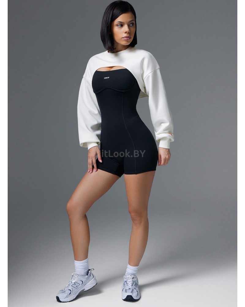 Свитшот NEVERLATE ультра кроп с удлиненной спиной и спущенной линией плеча 