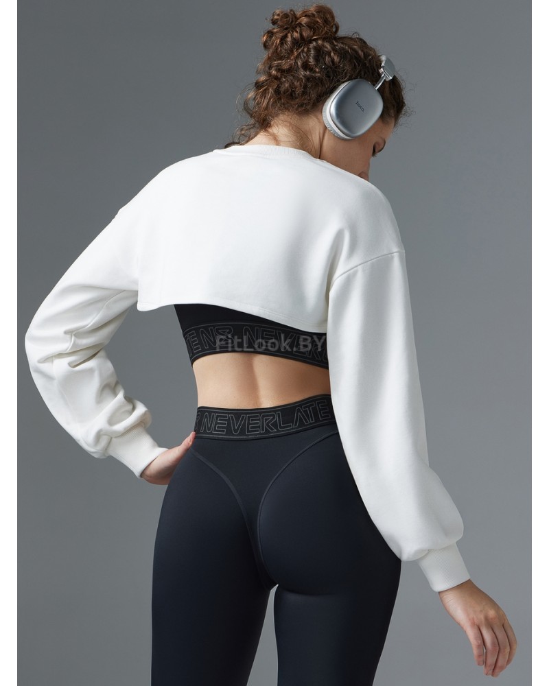 Свитшот NEVERLATE ультра кроп с удлиненной спиной и спущенной линией плеча 
