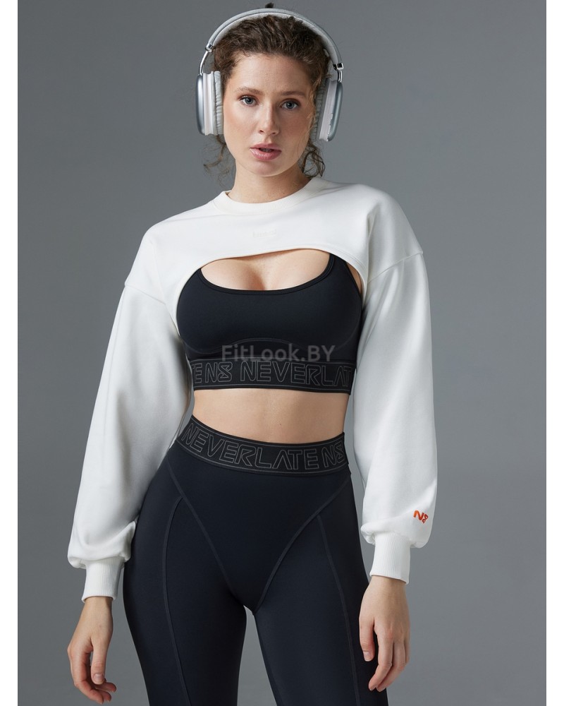 Свитшот NEVERLATE ультра кроп с удлиненной спиной и спущенной линией плеча 