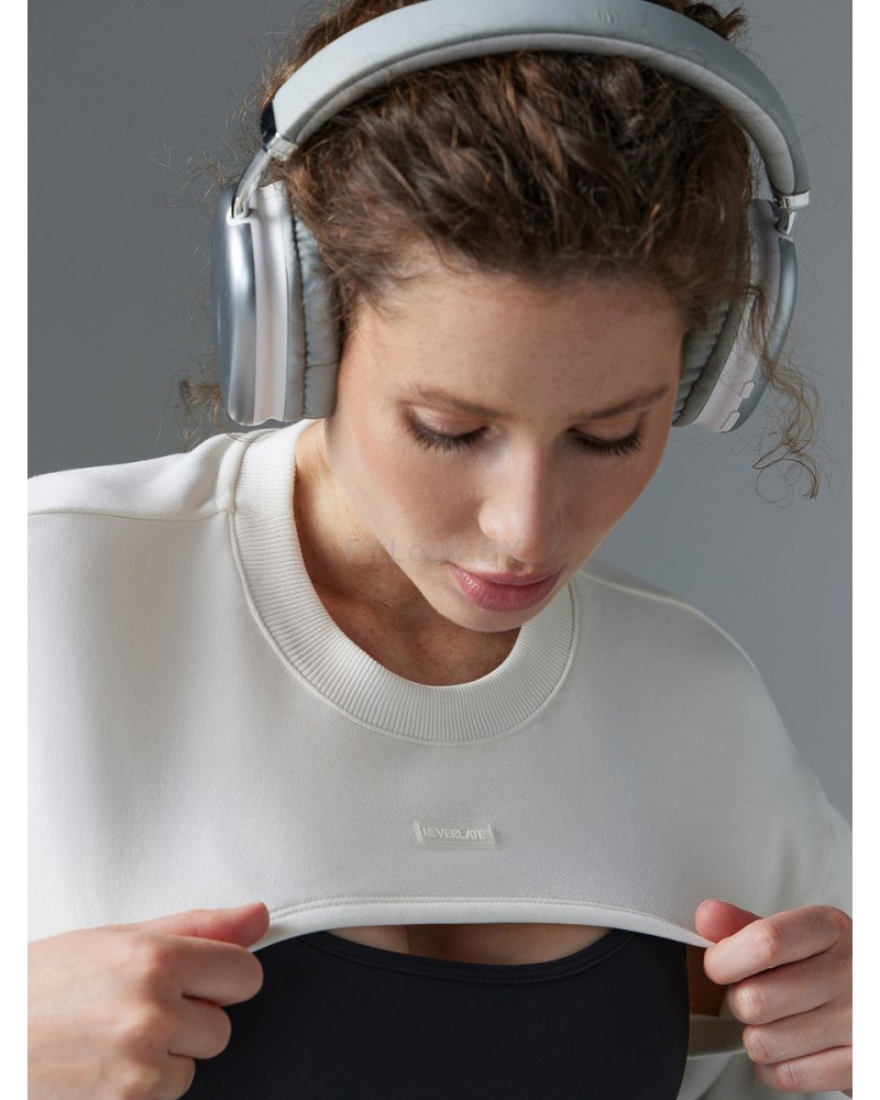 Свитшот NEVERLATE ультра кроп с удлиненной спиной и спущенной линией плеча 