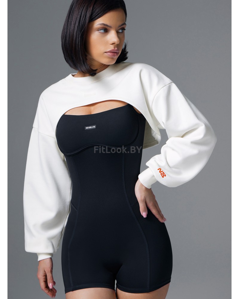 Свитшот NEVERLATE ультра кроп с удлиненной спиной и спущенной линией плеча 