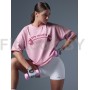 Оверсайз спортивная футболка GYM Princess розовая 