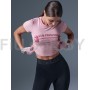 Укороченная спортивная футболка из хлопка GYM Princess розовая 