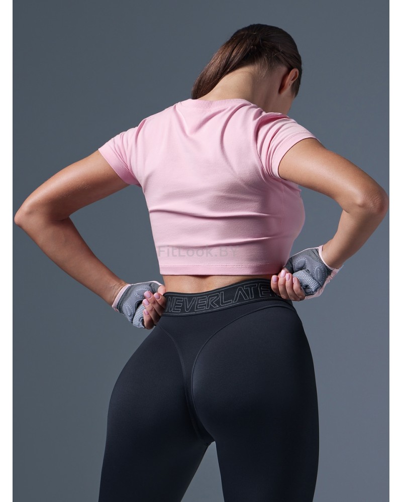 Укороченная спортивная футболка из хлопка GYM Princess розовая 