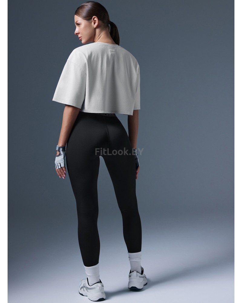 Укороченная серая футболка оверсайз Neverlate NS