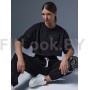Укороченная чёрная футболка оверсайз Neverlate NS