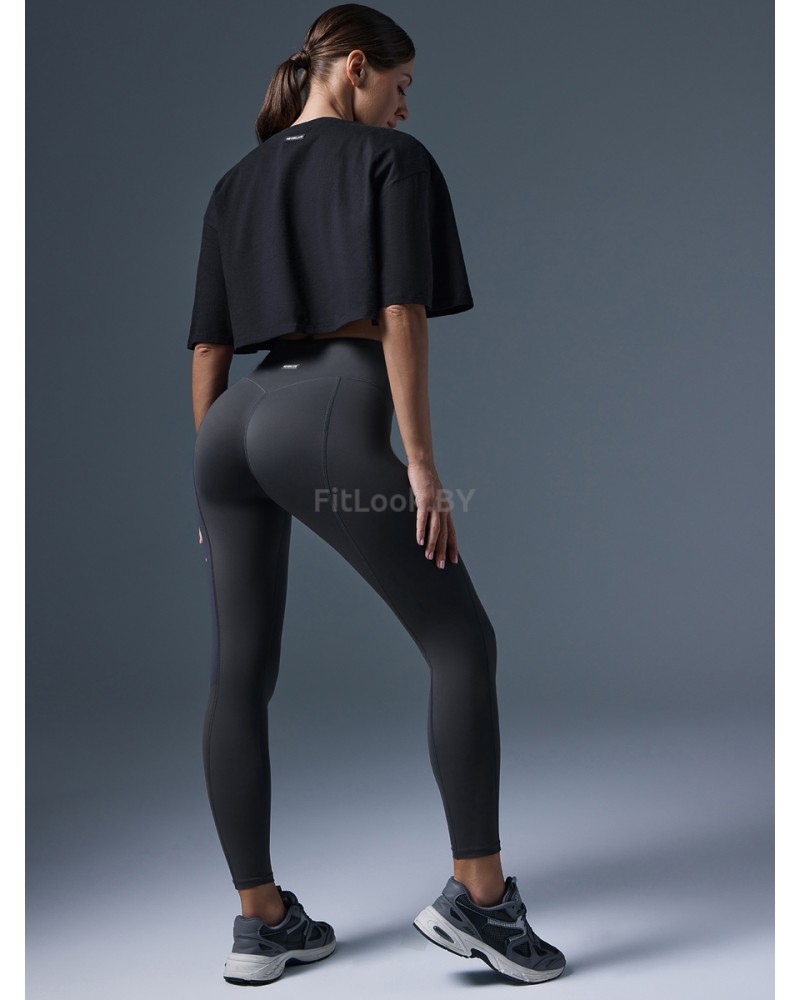 Укороченная чёрная футболка оверсайз Neverlate NS