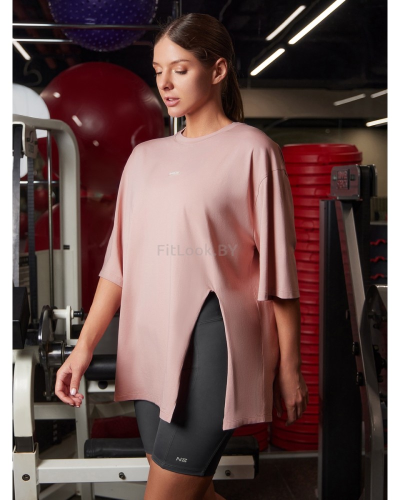 Футболка свободного силуэта ACTIVE SPORT create yourself с разрезом