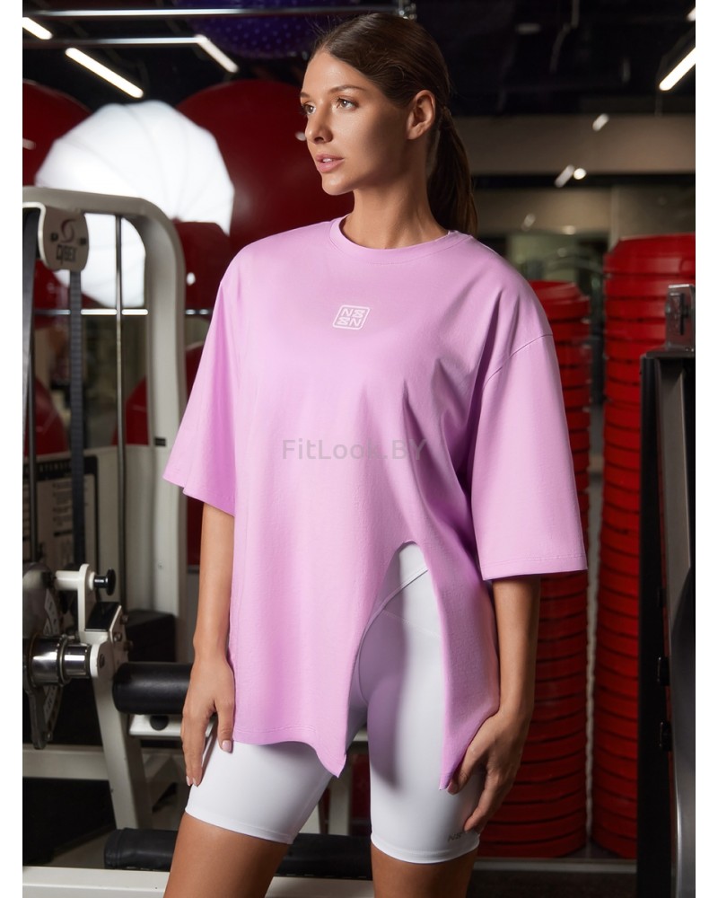 Футболка свободного силуэта ACTIVE SPORT create yourself с разрезом