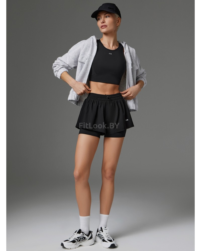 Двойные спортивные шорты Neverlate Twins Black