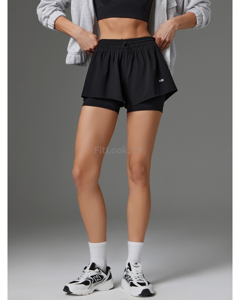 Двойные спортивные шорты Neverlate Twins Black