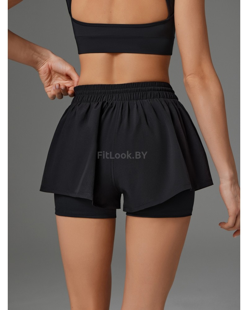 Двойные спортивные шорты Neverlate Twins Black