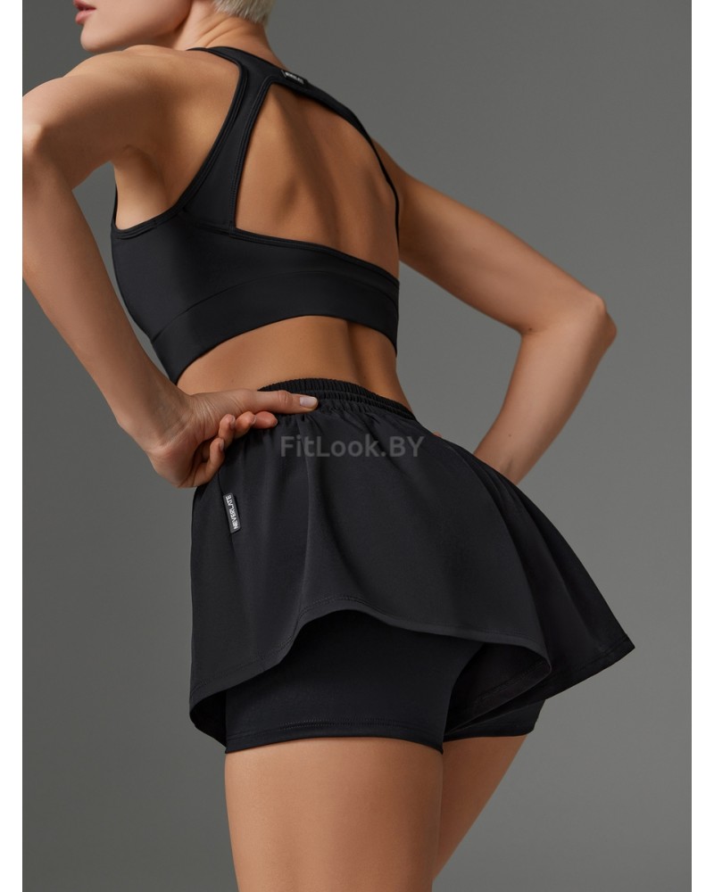 Двойные спортивные шорты Neverlate Twins Black