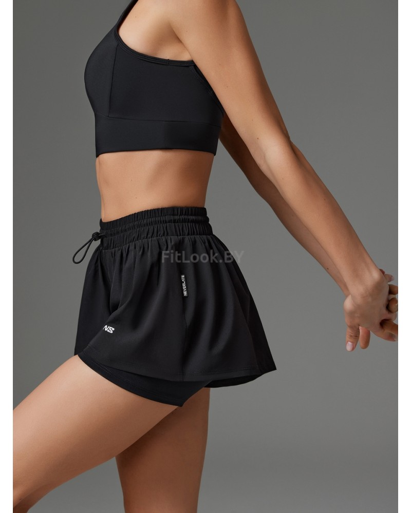 Двойные спортивные шорты Neverlate Twins Black