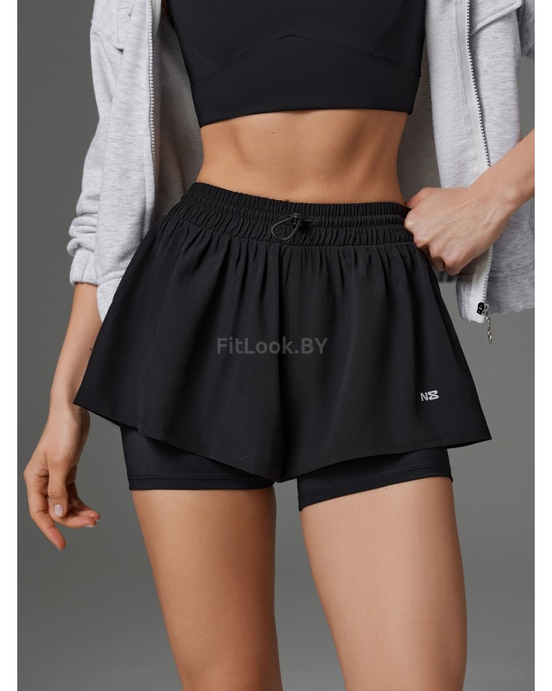 Двойные спортивные шорты Neverlate Twins Black