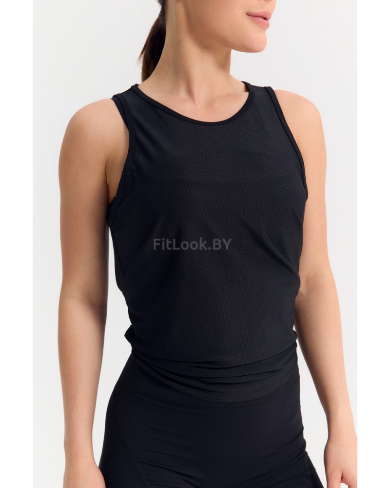 Майка-сетка спортивная с завязками Tie Black