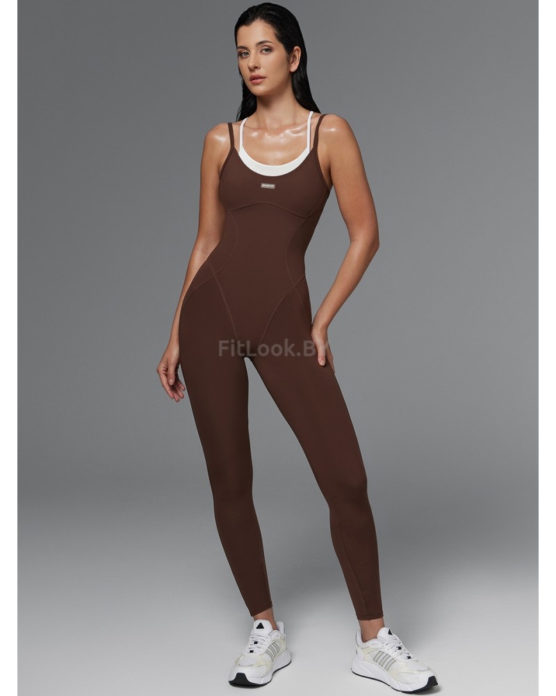 Женский моделирующий комбинезон  c имитацией топа Neverlate  BodySuit Brownie
