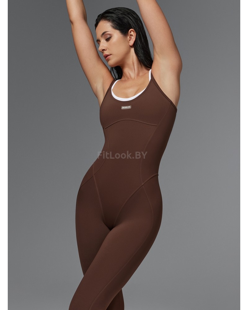 Женский моделирующий комбинезон  c имитацией топа Neverlate  BodySuit Brownie