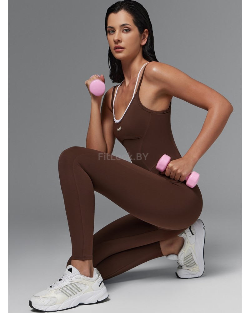 Женский моделирующий комбинезон  c имитацией топа Neverlate  BodySuit Brownie