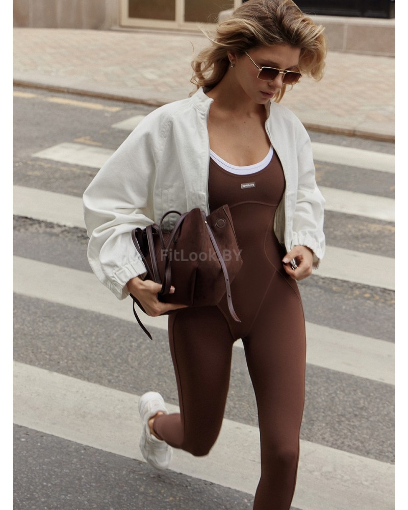Женский моделирующий комбинезон  c имитацией топа Neverlate  BodySuit Brownie