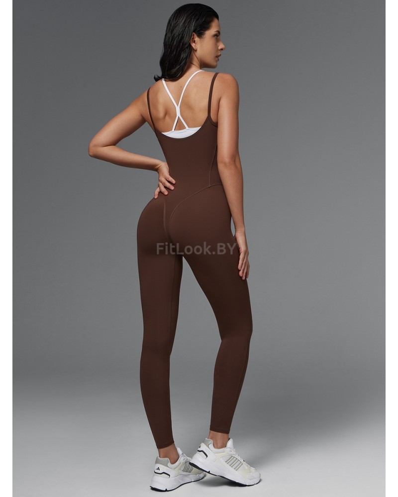 Женский моделирующий комбинезон  c имитацией топа Neverlate  BodySuit Brownie