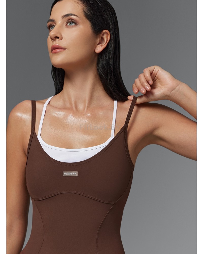 Женский моделирующий комбинезон  c имитацией топа Neverlate  BodySuit Brownie