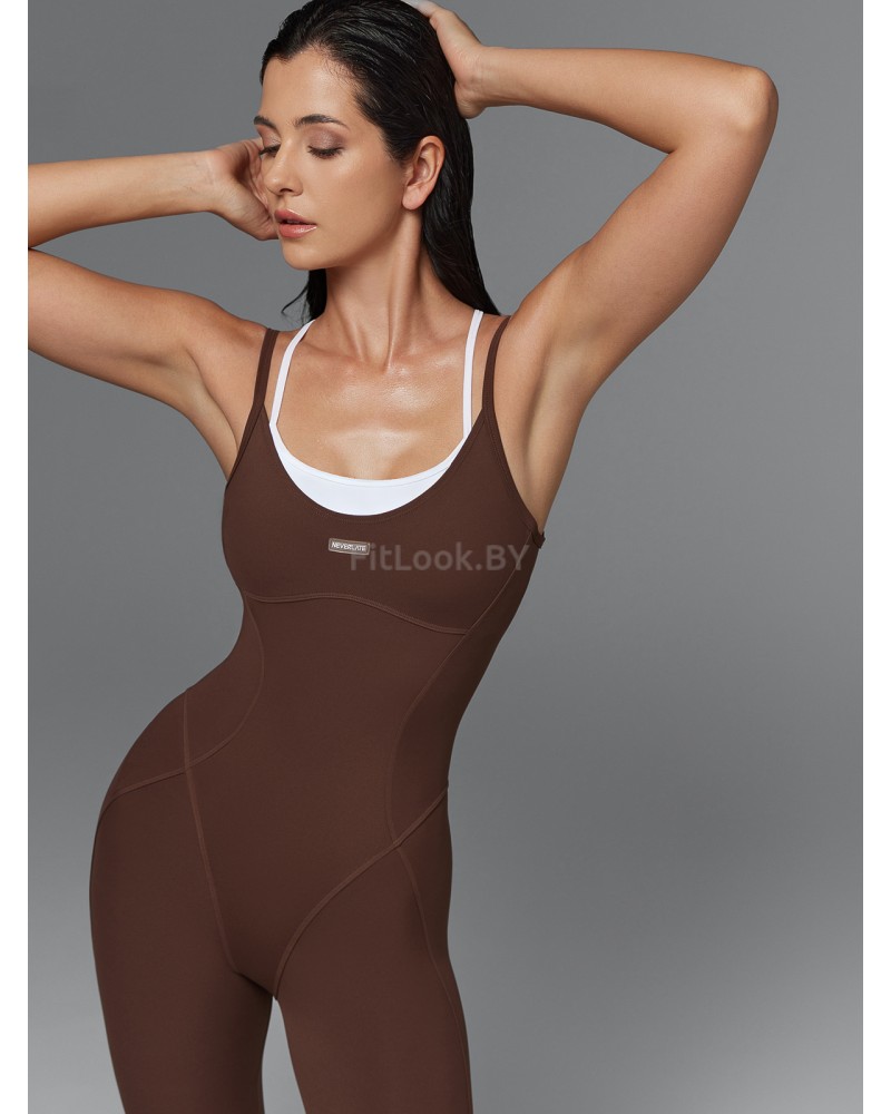 Женский моделирующий комбинезон  c имитацией топа Neverlate  BodySuit Brownie