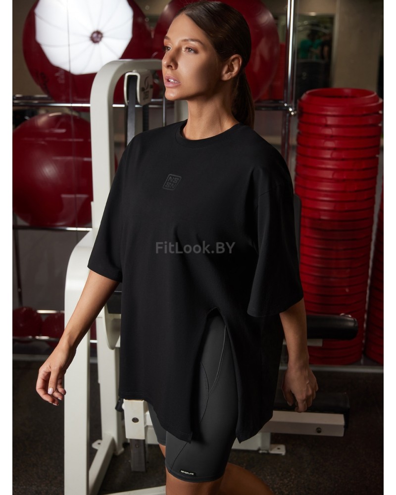 Футболка свободного силуэта ACTIVE SPORT create yourself с разрезом 