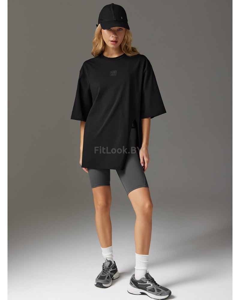 Футболка свободного силуэта ACTIVE SPORT create yourself с разрезом 