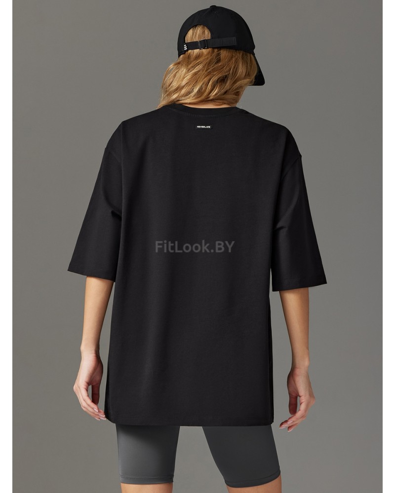 Футболка свободного силуэта ACTIVE SPORT create yourself с разрезом 